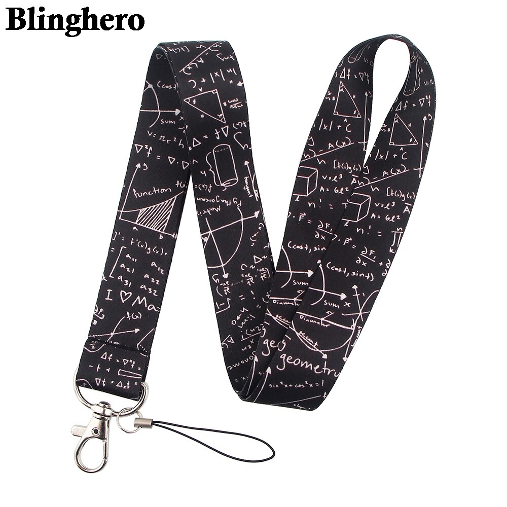 CB289 Geometrische Functie Wetenschap Lanyards Sleutelhanger Houder Identiteitskaart Paspoort Opknoping Touw Lariat Lanyard Sleutelhanger Math Lover
