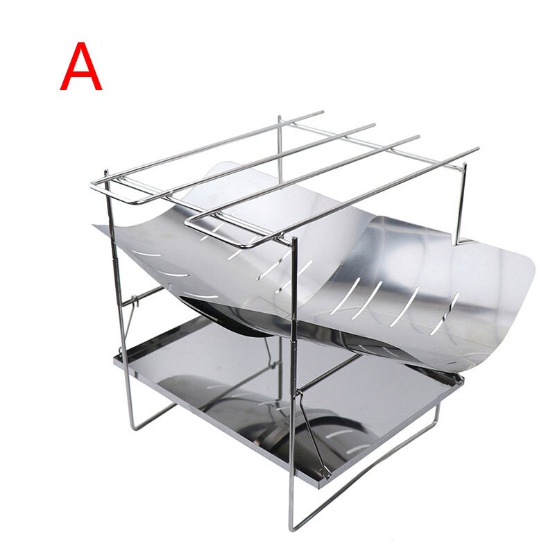 Outdoor Barbecue Grill Campfire Stove Stainless Steel Folding Grill Camping Picnic Wood Burning Stove BBQ Bonfire Charcoal Stove