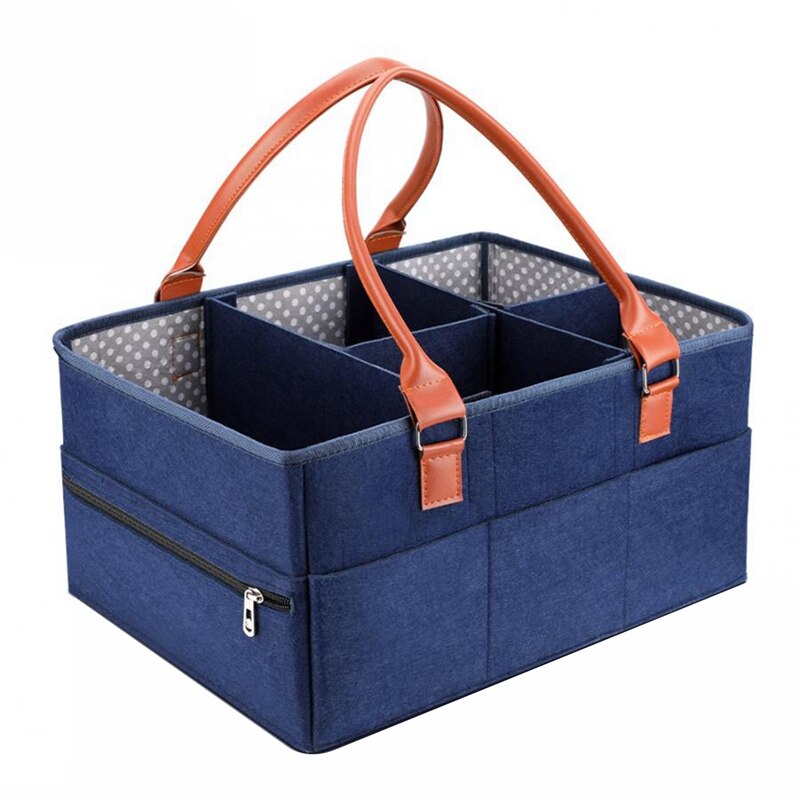 AUNHUIT Luier Caddy Organizer, Pasgeboren Essentials Luier Caddy Draagbare Katoenen Touw Kwekerij Baby Caddy Opbergmand w/Verwijderbare Compartimenten Luier Organisator Baby Douche Geschenken (Roze