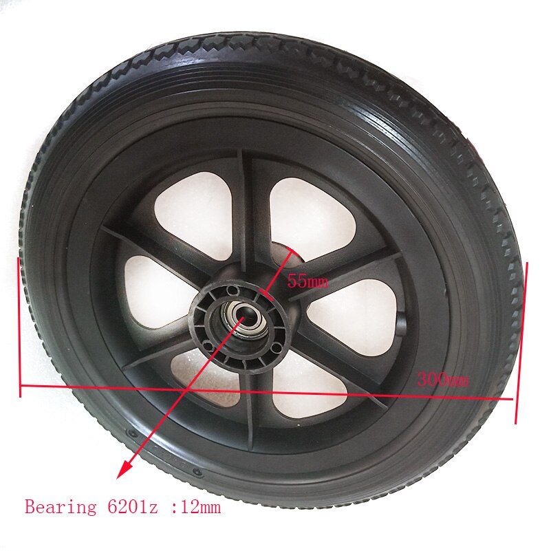 12 Inches Rolstoel Wiel 12 1/2X2 1 / 4 Pu Bandenspanning Gratis Wiel Handleiding Rolstoel achterwiel: Black