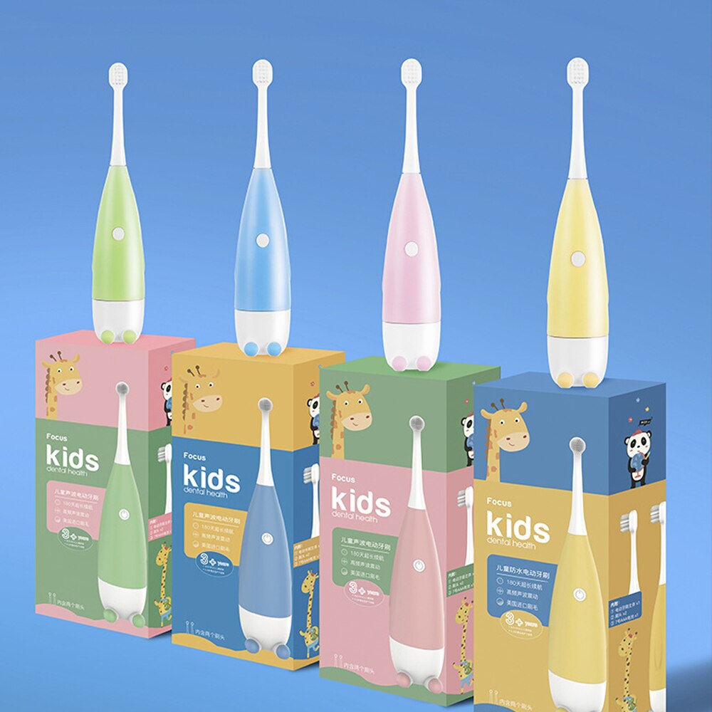 Bunte Nette Baby freundlicher Elektrische Zahnbürste doppelseitige Weiche Köpfe Zähne oder Ersatz Köpfe freundlicher Wasserdicht Pflege Werkzeuge