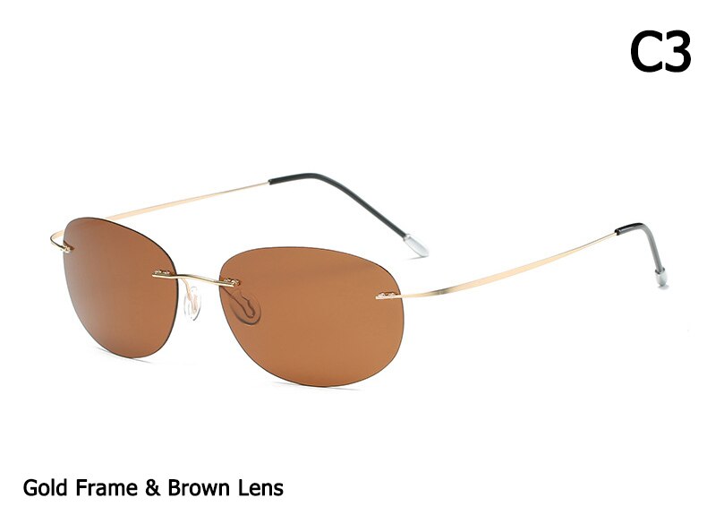 JackJad Männer Fahren Ultraleichte Titan Polarisierte Sonnenbrille Randlose Oval Rahmen Sonnenbrille Oculos De Sol: 3