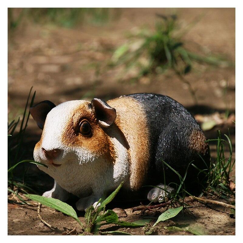Leuke Tuin Cavia Hars Dier Standbeeld Diy Decoratie Sculptuur Props Voor Huis Kid 'S Room Winkel Tuin Decor Ornament