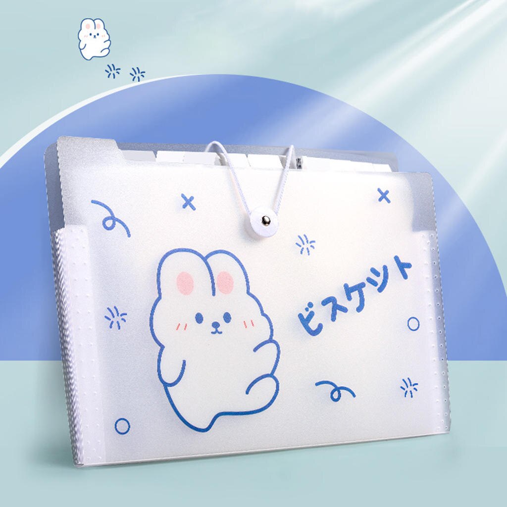 Cute A4 File Organizer Document Organizer Desktop Organizer File Folder for Kids Students: 12 Tier Rabbit