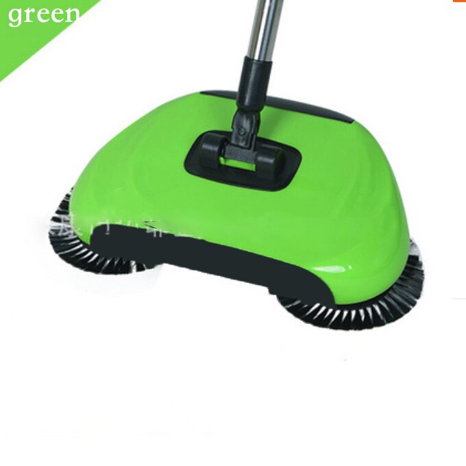 3 en 1 main pousser balayeuse balai y compris balai pelle à poussière vadrouille outil ménager main pousser automatique salle de nettoyage paquet magique: green