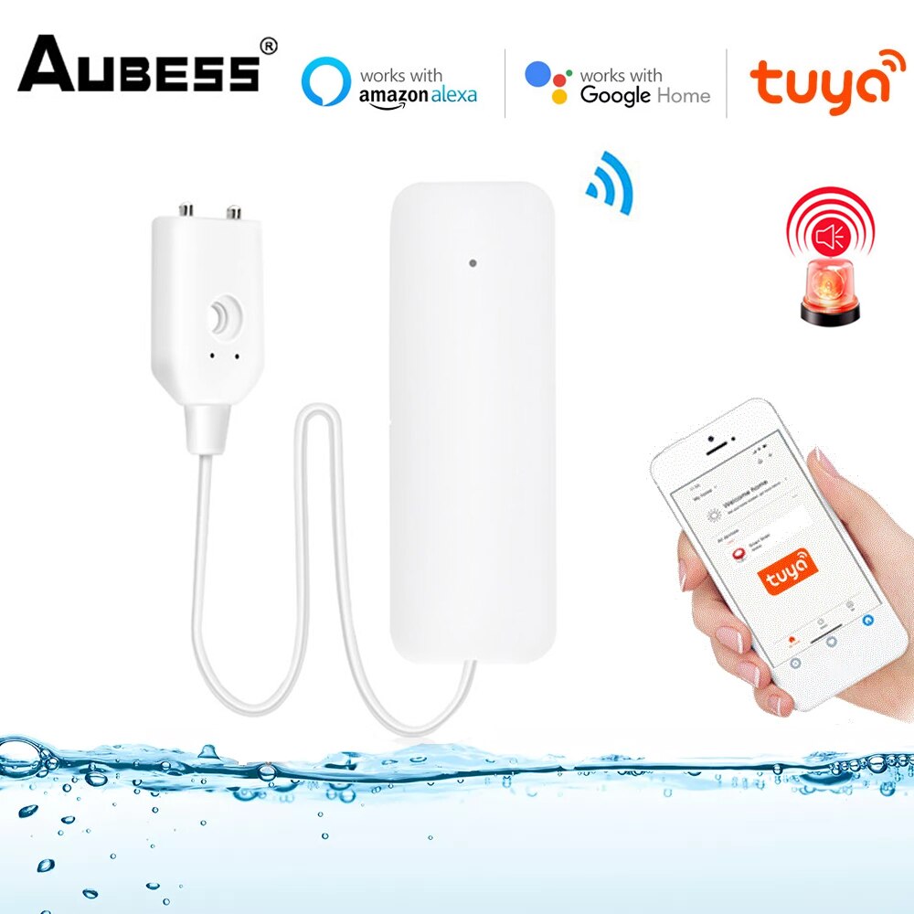 WIFI Water Leakage Alarm Smart Home Water Leak Sensor Detector Flood Alert Overflow Security Alarm System Smart Life APP Control