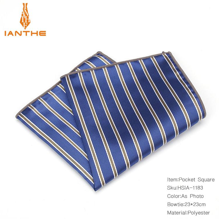 Mouchoir de luxe pour hommes | Motif Floral, rayures à pois, Polyester Hankies homme Business, poche carrée poitrine serviette, poche carrée: IA1183