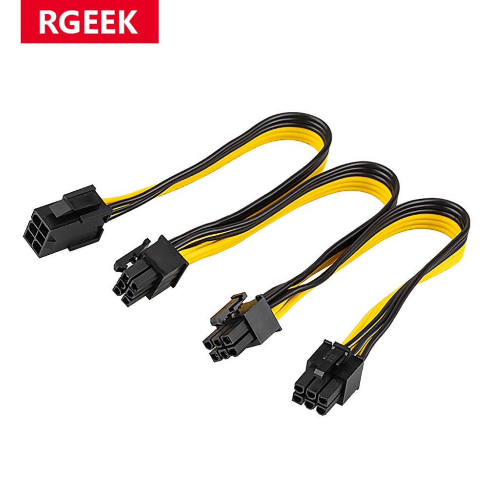 RGeek PCI Express 6Pin Female to 3 6 Pin Male PCI-E PCIe Extension Cable Power Supply Splitter for Graphics Video Card Adapter