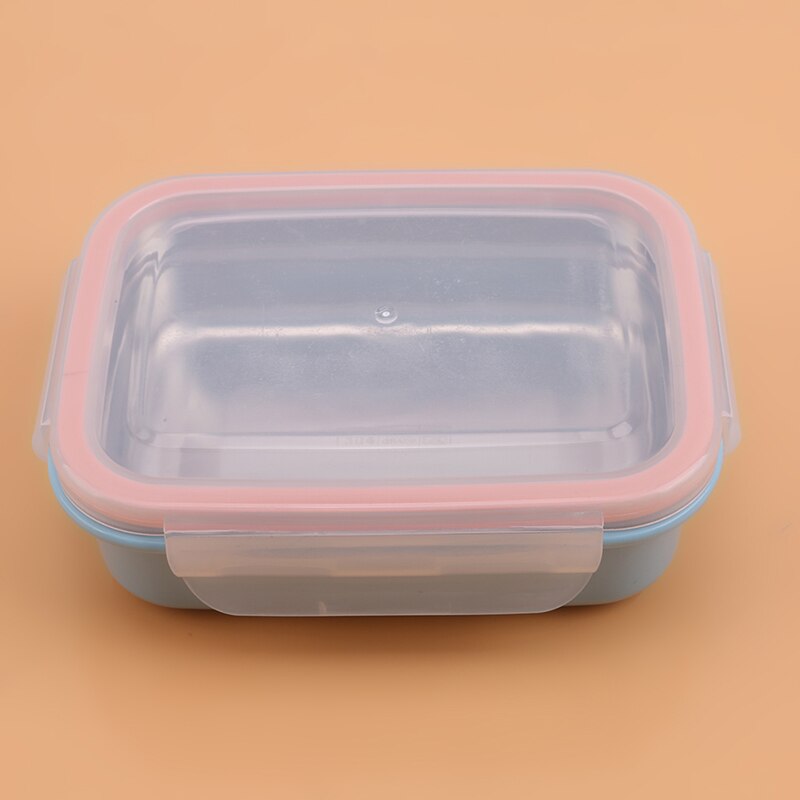 Lekvrije Kinderen Bento Lunchbox Voedsel Container Doos Effen Kleur Lunchbox Voor Kinderen Rvs Bento Box