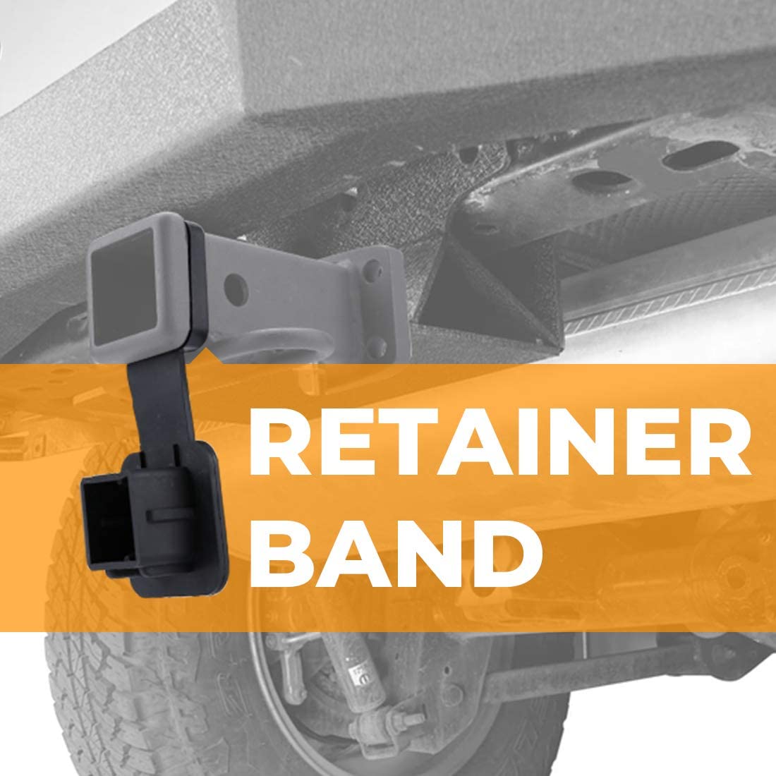 Trailer Hitch Cover Tube Plug Cap 2 Inch Receivers Rubber for Toyota Ford Jeep Nissan Dodge