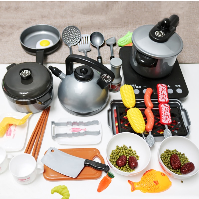 Bambini Cucina Giocattolo In Miniatura Set Giochi Di Imitazione Simulazione Cibo Pentolame E Utensili Per Cucinare Pentola Padella di Cottura Utensili della Casa del Gioco Giocattolo Per Bambini Regalo