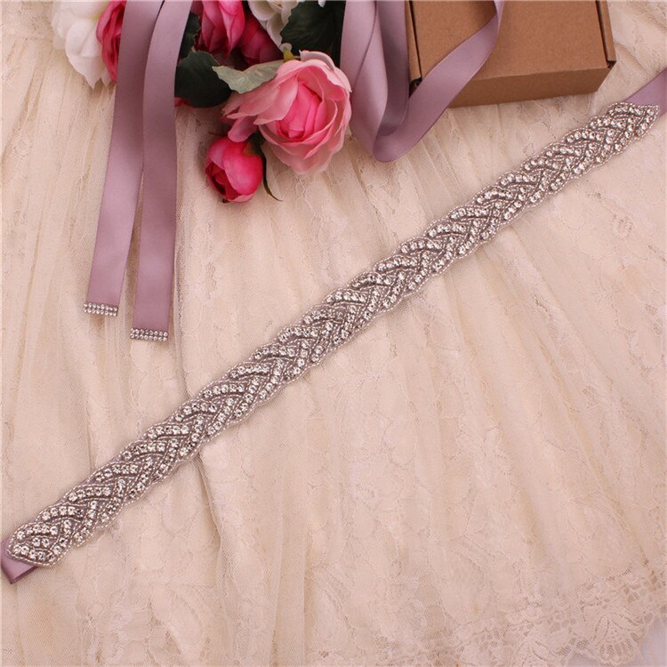 Braut gürtel hochzeit kleid gürtel damen gürtel abendkleid zubehör silber diamant brautjungfer gürtel hochzeit zubehör: dunkel Violett
