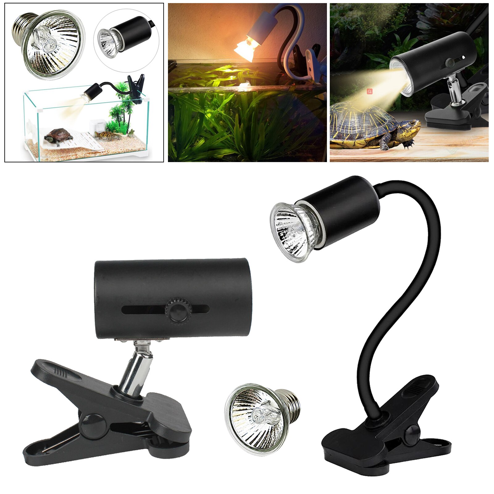 Lampe chauffante UVA + UVB pour Reptile, tortue, Mini ampoule chauffante pour animaux de compagnie, lézards amphibiens, régulateur de température, lumière UV, 25/50W