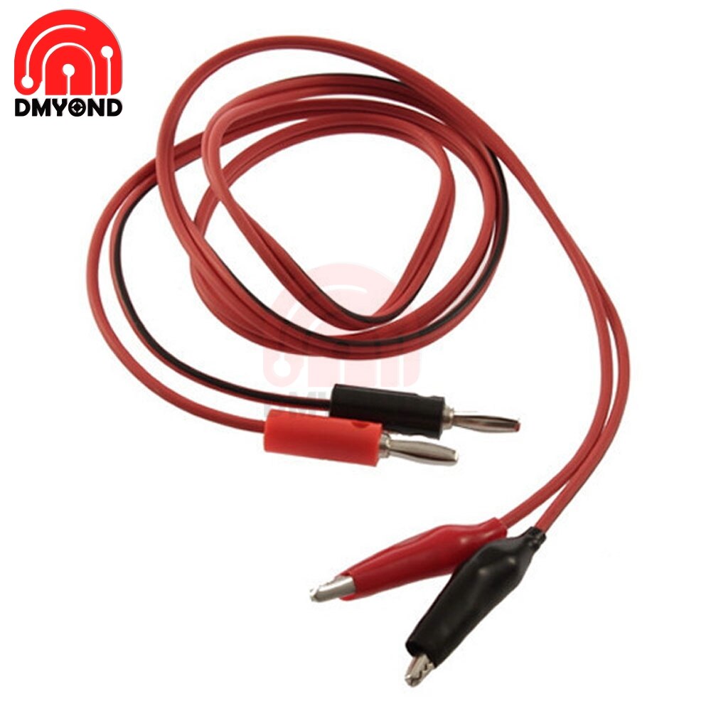 1M Wire 5A AV Banana Plug Crocodile Clamps Alligator Clip Cable Lead Connector Dual Tester Probe for Multimeter Measure Tool