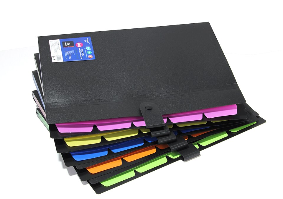 5 farver vandtæt  a4- fil dokumentpose pose regning mappeholder arrangør filmappe cilp-fil