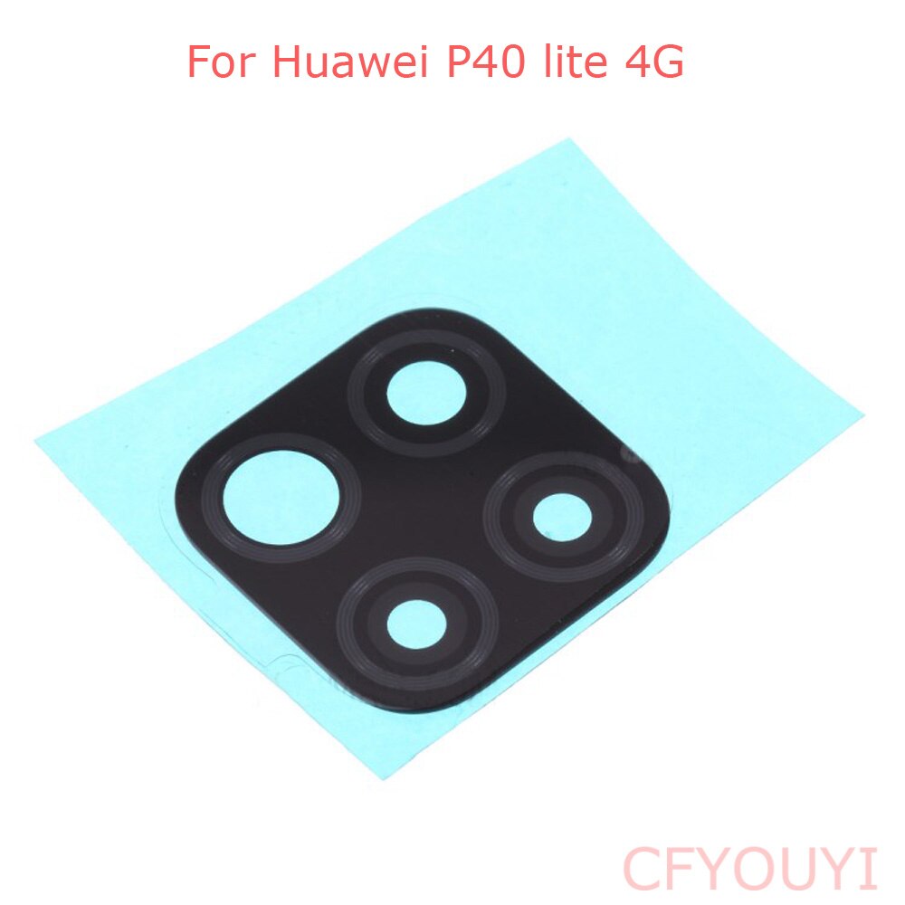 Glass Back Rear Camera Lens For Huawei P40 lite 4G Glass with Adhesive: black