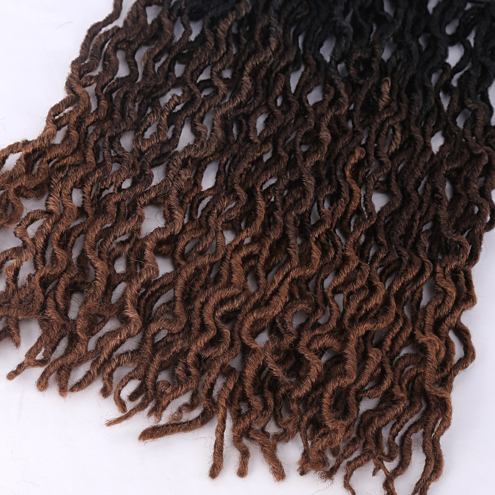 Diosa Faux Locs Crochet pelo suave rizado rastas extensiones de cabello trenzado sintético pelo Ombre Crochet Locs trenzas al por mayor