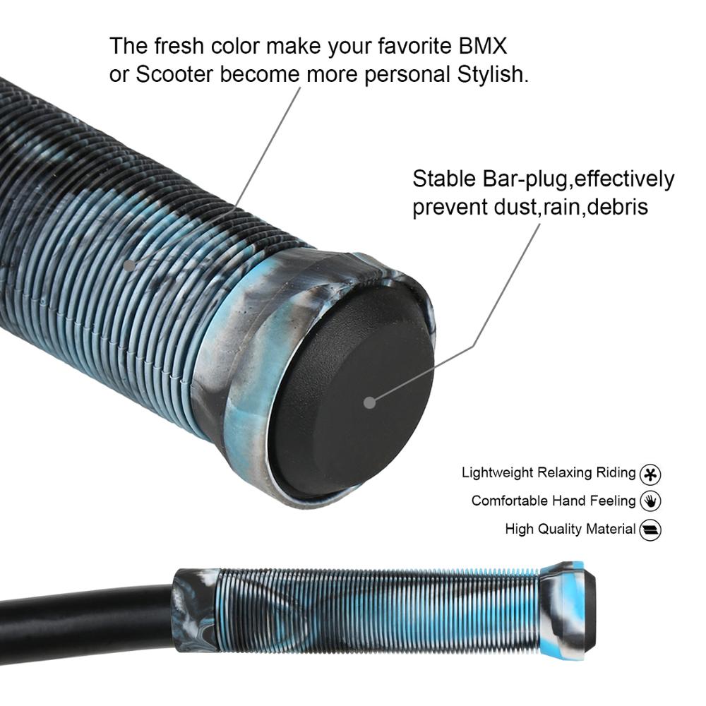 Bicycle Handlebar Grips BMX Bicycle Grips 2PCS Grips for pro scooter blue &amp;black