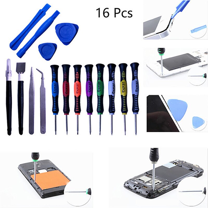 1 Set 16 In 1 Mobiele Telefoon Reparatie Tools Kit Spudger Pry Opening Gereedschap Lcd Reparatie Tools Voor Mobiele Telefoon reparatie Tools