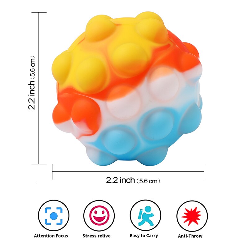 Push Bubble palla Antistress Silicone Fidget giocattoli semplice fossetta Antistress Antistress Extre Squishy Squeeze Finger Pop giocattolo sensoriale