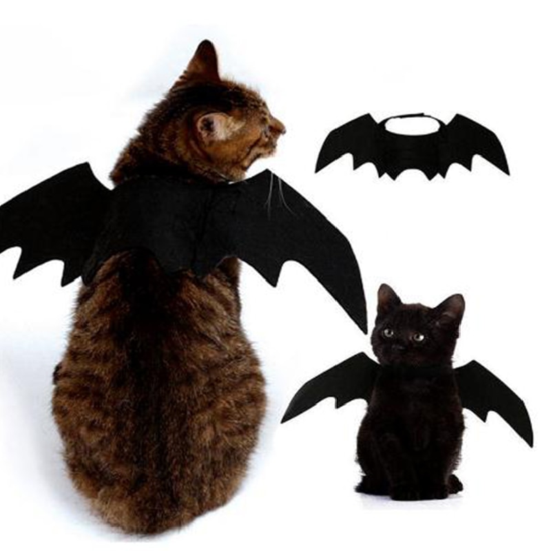 Leuke Halloween Kat Kostuum Huisdier Kat Vleermuis Zwarte Vleugels Pet Aankleden Sieraden Halloween Decoraties