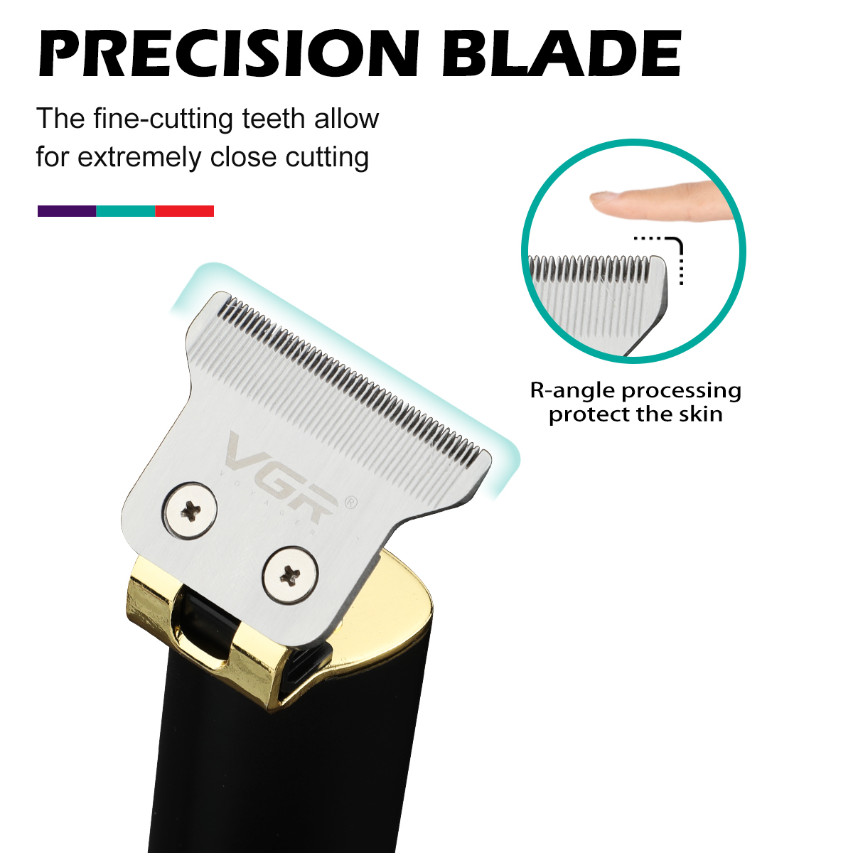 VGR T9 tondeuse à cheveux tondeuse à cheveux en métal rasoir à barbe Machine de coupe de cheveux Rechargeable tondeuse sans fil pour hommes V-009