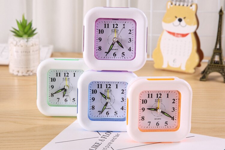 alarm clock Pocket Plastic Alarm Clock Student Home Pure Silent Alloy Stainless Steel Alarm Clock Desk Home Decor