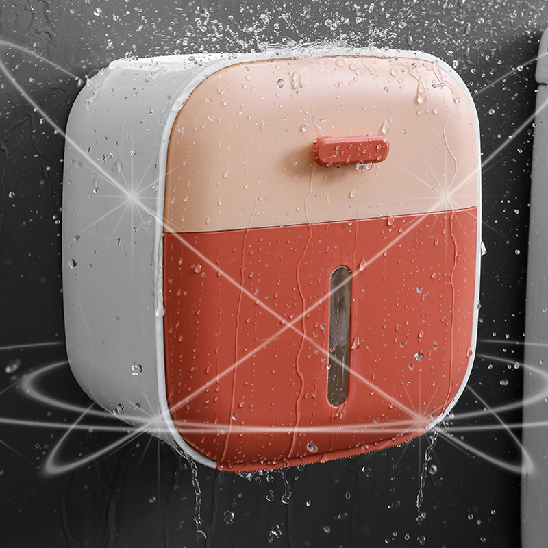 Wc Tissue Box Toiletrolhouder Opbergdoos Rack Rree Perforatie Creatieve Pompen Box Waterdichte Badkamer Accessoires