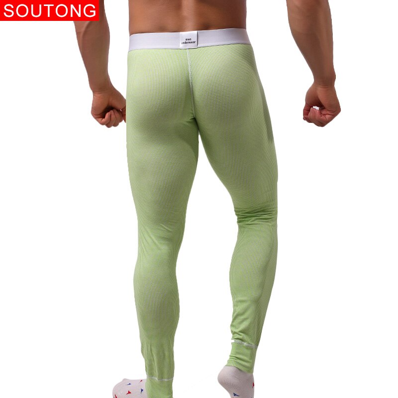 Soutong termoundertøj mandlige vinter varme mænd lange underbukser spandex printet mænd termo undertøj mænd termobukser  qk08