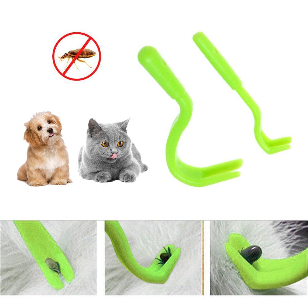 2PCS Pets Tick Removal Tool Cat Dog Pet Tick Remover Set Tool Hook Tool Lice Mascota Garrapata Hook Tool Dogs Cleaning Supplies: Green