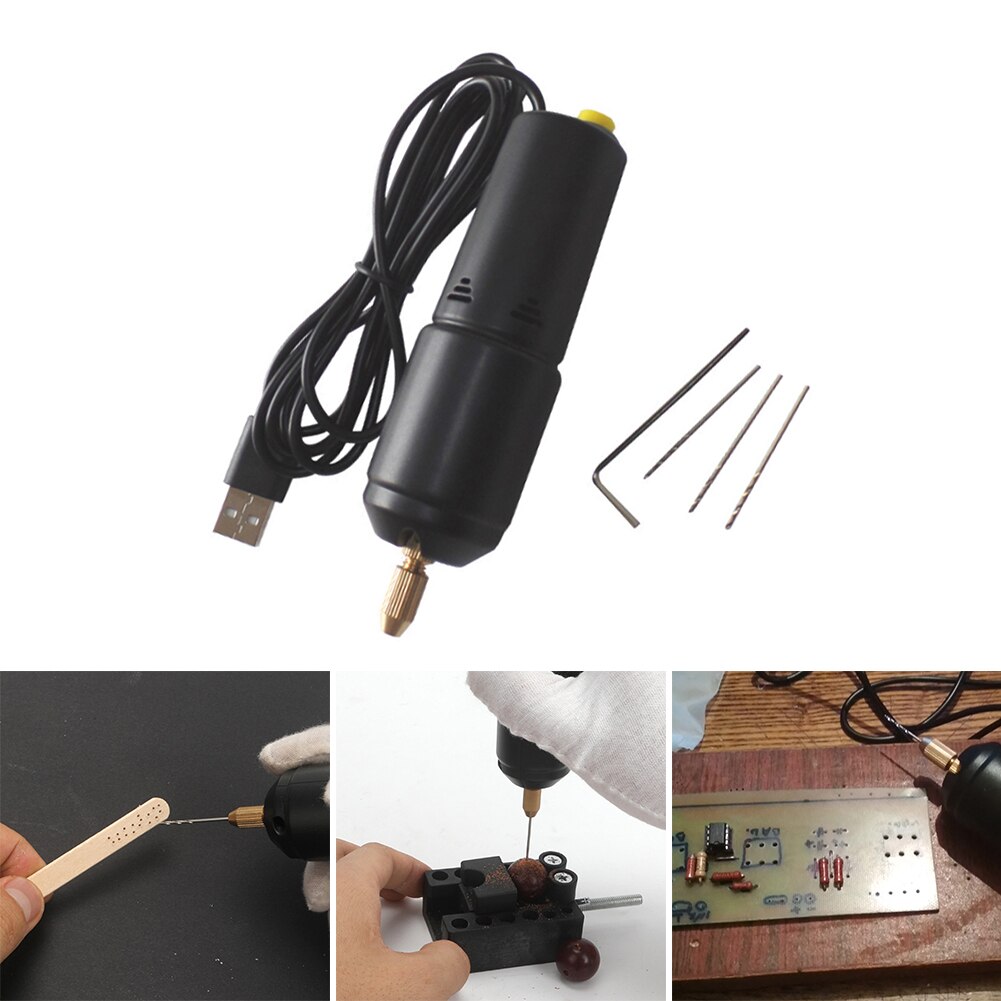DC 5V mini trapani elettrici strumenti per gioielli trapano portatile micro USB portatile con punte da 3 pezzi per creazione di gioielli artigianato in legno fai-da-te