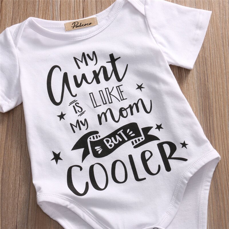 Newborn Infant Baby Boy Girl clothes Cotton Funny Letter Romper Kids Clothes Outfit children clothing bosudhsou T-shirt 0-18M