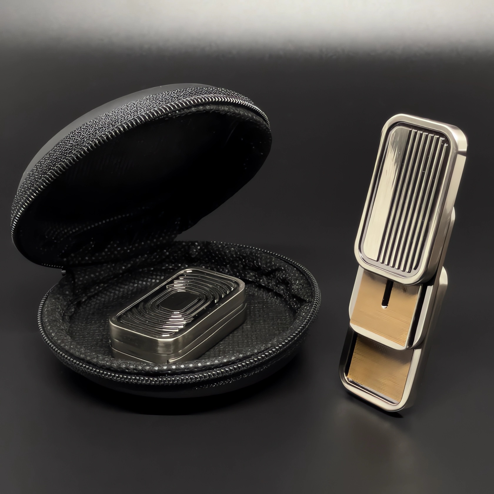 Cursore magnetico con triplo spinta, cursore magnetico per agitazione, giocattolo con cursore spingere ADHD a forma di fotocamera, pressione in metallo, clic su giocattoli agitati per alleviare lo fatica e l'ansia