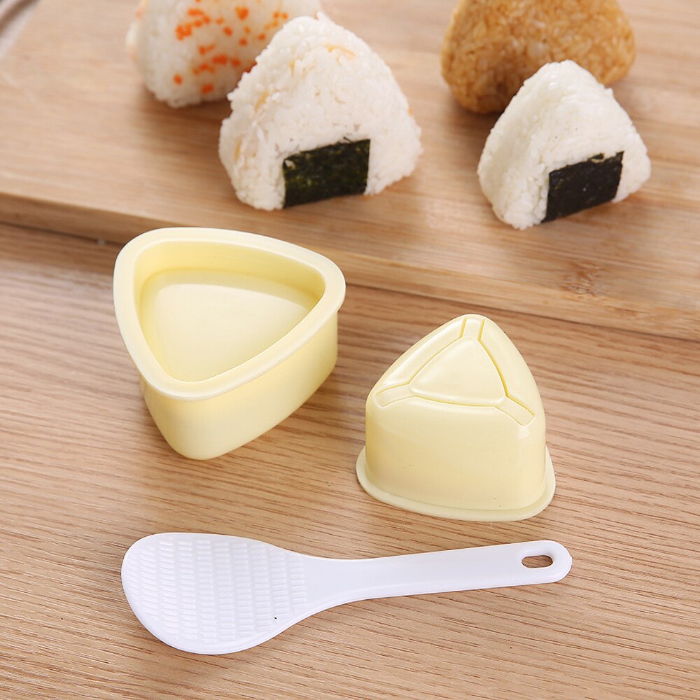 Juego de 3 piezas para hacer Sushi, accesorios de cocina japoneses para el hogar, molde para Sushi, bricolaje, prensa para alimentos, bola Triangular, herramientas para hacer bolas de arroz: Default Title