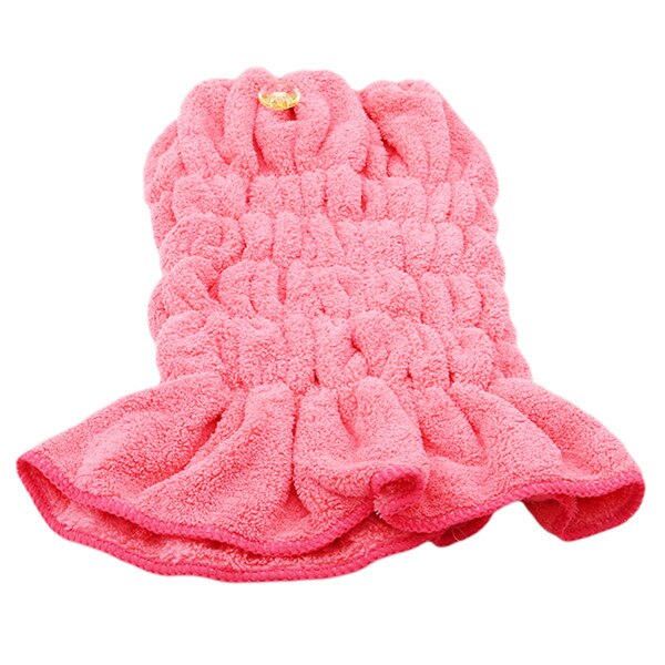 Microfiber Thicken Hair Turban Quickly Dry Hair Hat Wrapped Towel Bath With Cute Bathroom Accessories: red