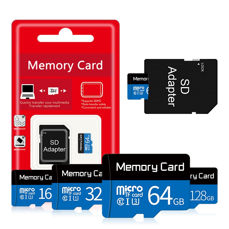 Newest blue micro sd memory cards 8GB 16GB class 10 micro sd card 32GB 64GB 128GB mini TF card for SmartPhone/Tablet/Camera