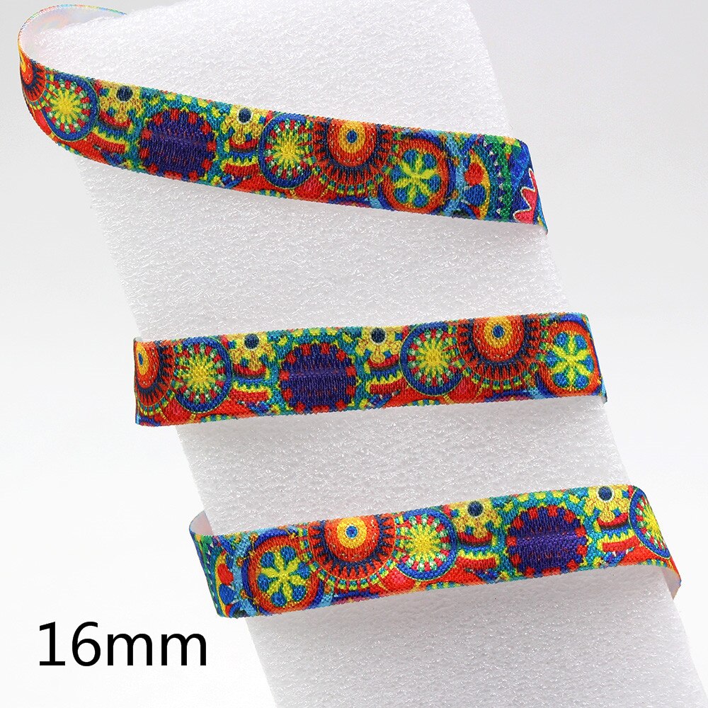 5yds,5/8" flowers Fold Over Elastic Stretch Foldover FOE Elastics for Hair Ties Headbands DIY handmade Accessories,E-20421-609: E-20421-620