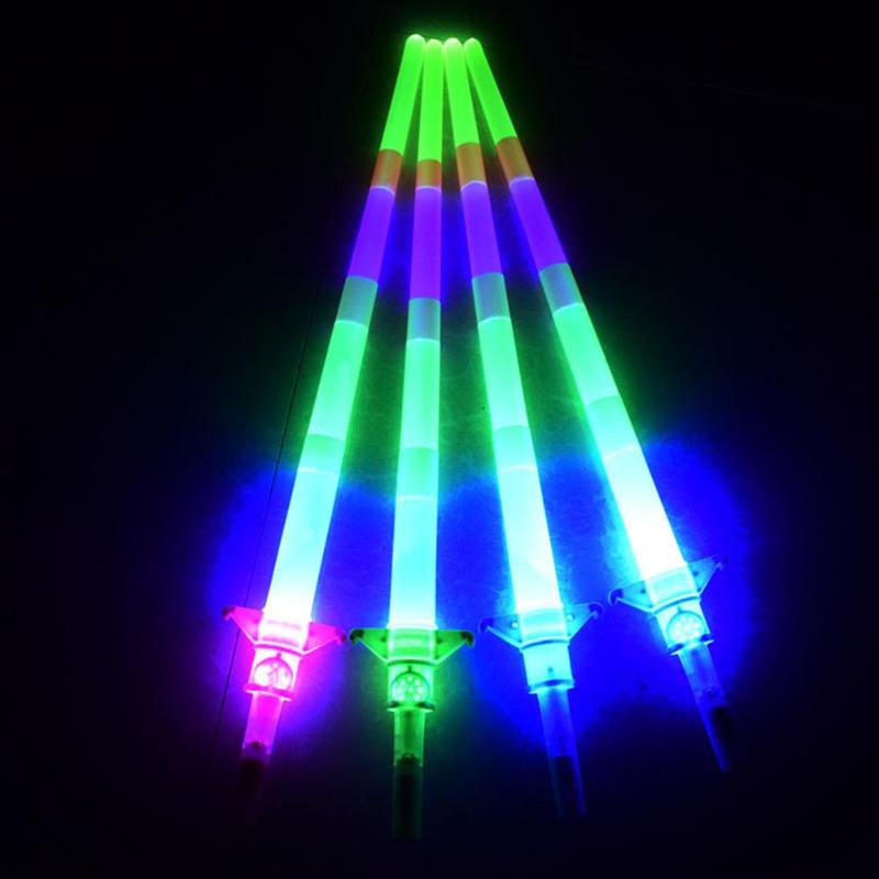 LED Magic Star Wand Flashing Sticks Lights Electronic Telescopic Up Glow Sticks Dress Up Party Xmas Halloween Prop Novelty Toys