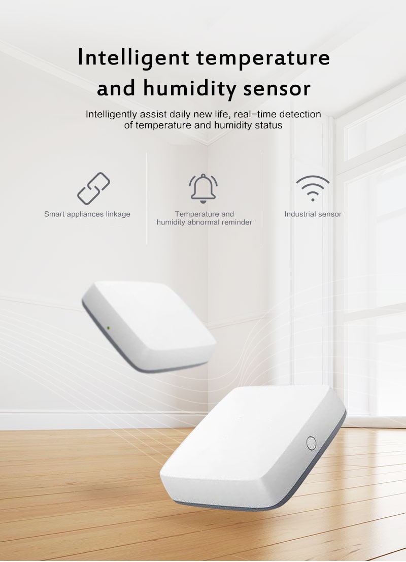Tuya smart lufttryk temperatur fugtighed miljøsensor smart kontrol via smart home app zigbee-forbindelse