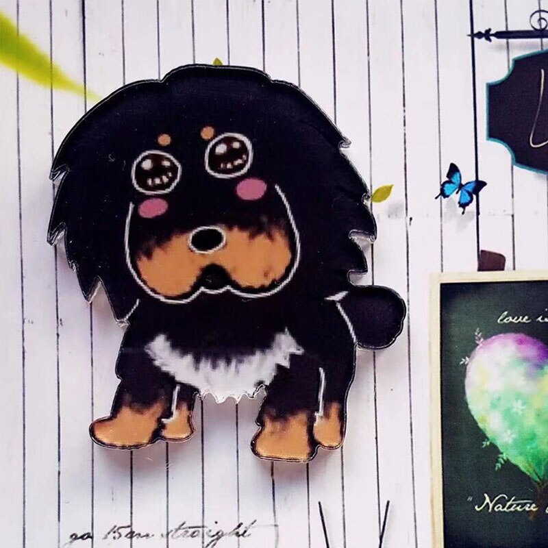 Schattige cartoon huisdier hond serie broches studenten favoriete doe-het-zelf kleding, schoenen, hoeden, tassen en accessoires badge hondenhalsband acryl: 1