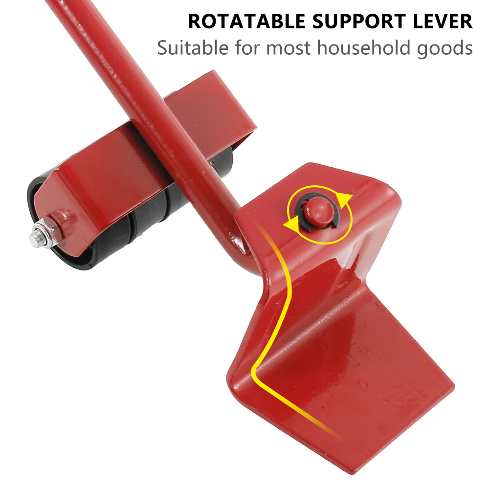 Furniture Mover Set Portable Furniture Mover Tool Labor-Saving Transport Lifter Heavy Stuffs Moving Wheel Roller Bar Hand Tools