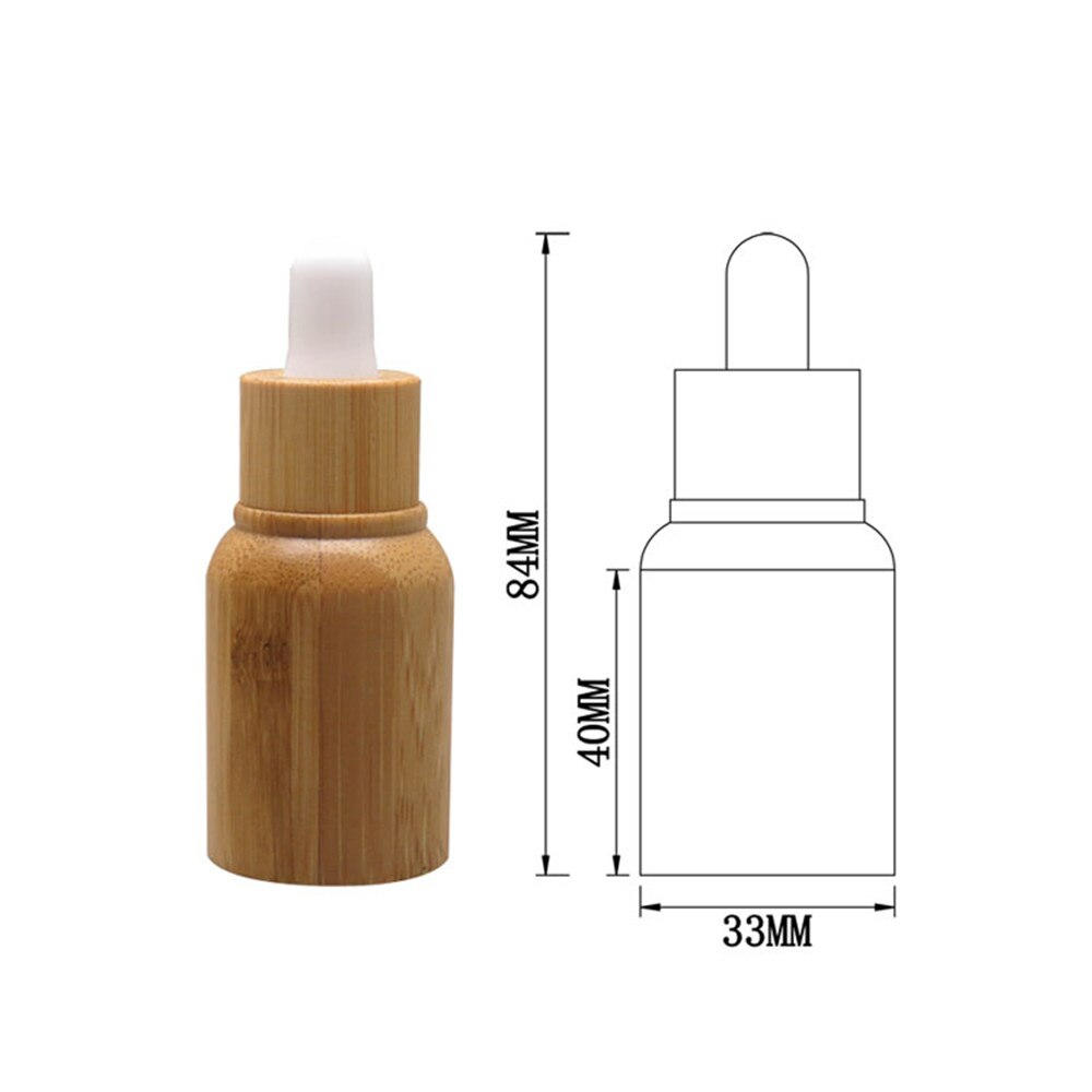 2ps/lot 10ml empty Natural Bamboo Wood glass dropper bottle bottle refillable bottle free tool