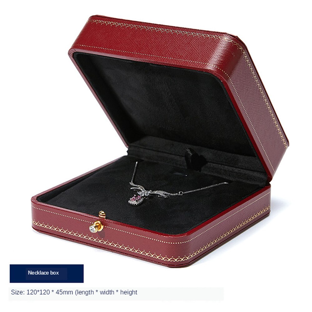 B-LIFE Premium Leather Necklace Box Pendant Storage Case Perfect for Engagement Bride Wedding Photography Bridal: O 3