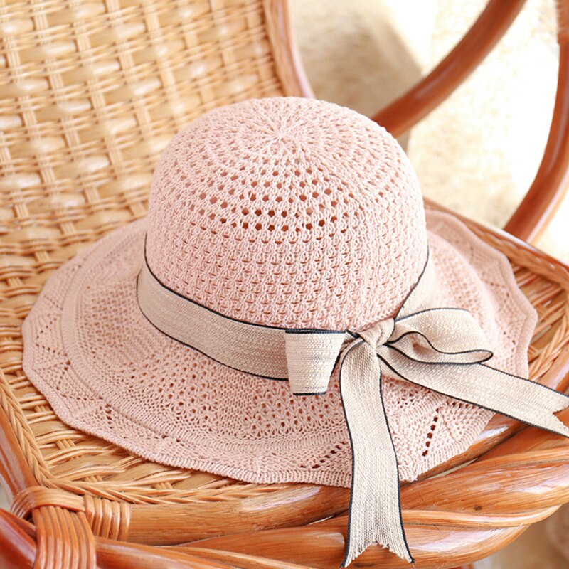 Sombrero plegable de ala ancha flexible para niña y mujer, gorro de punto de ganchillo, sombrero de playa para mujer, gorro de viaje con protección UV, sombrero de mujer