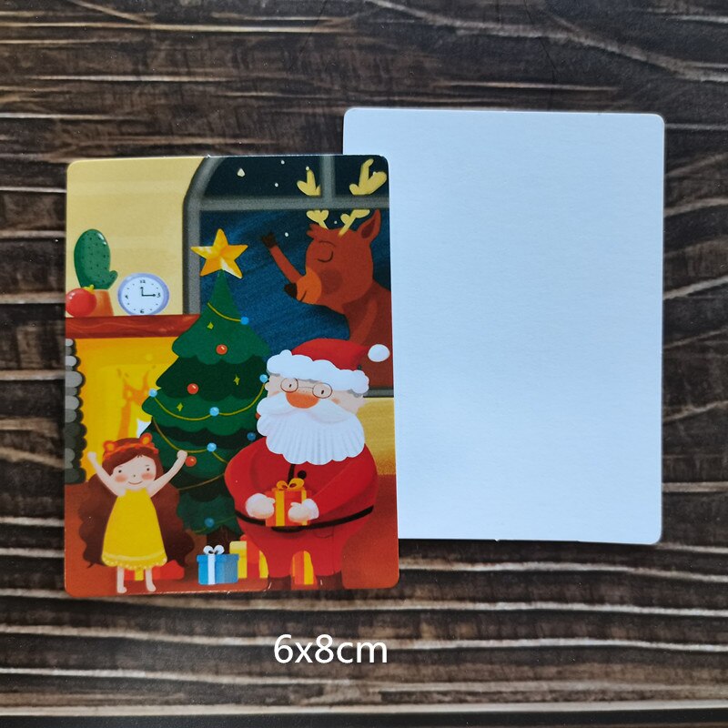 50pc/lot Christmas Snowman Deer Merry Christmas Small Message Card Writable Card 6x8cm decoration card: 13