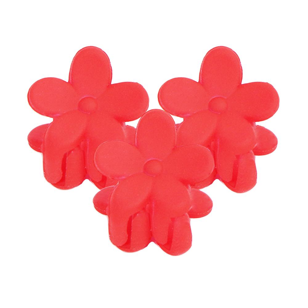 10 Pcs/Set Baby Girls Mini Hair Jaw Clip Cute Candy Pink Mixed Color Flower Hair Claw Children Hairpin Hair Accessories