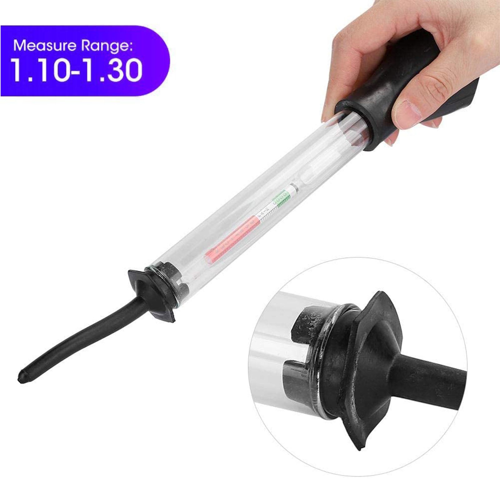 Medidor de densidad electrohidráulico, hidrómetro de batería de 1,10-1,30, se utiliza para medir el tamaño de las densidades electrohidráulicas