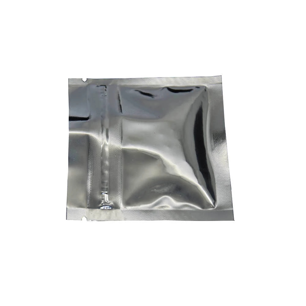 100Pcs Silver Aluminum Foil Zip Lock Bag Self Grip Seal Tear Notch Reusable Reclosable Food Snack Tea Storage Packing Pouches