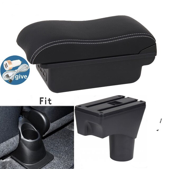 Für Nissan März Micra K13 MK4 IV Armlehne Kasten Center konsole Arm Rest: B-Schwarz Weiß Linien