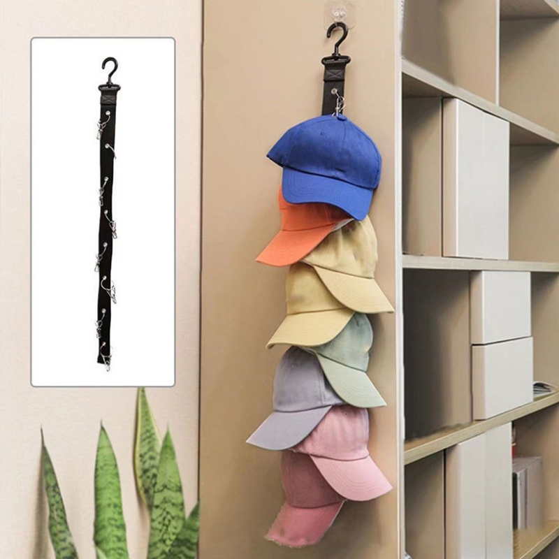 1Pc Hoedenrek 8 Clips Kast Hangende Cap Organizer Kast Haak Cap Houder Hoed Organizer Rack Perfecte houder en opslag